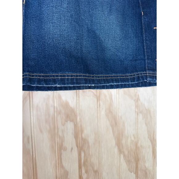 Current/Elliott Sailor Denim Mini Skirt Size 27 Blue Cotton Buttons Zip Back Y2K - Picture 5 of 6